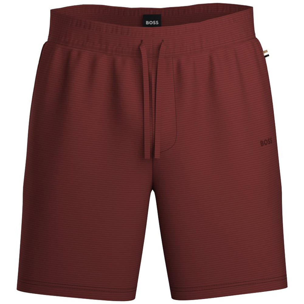 BOSS-Ribbed Modal Stretch Lounge Shorts, Open Brown-UNDERU