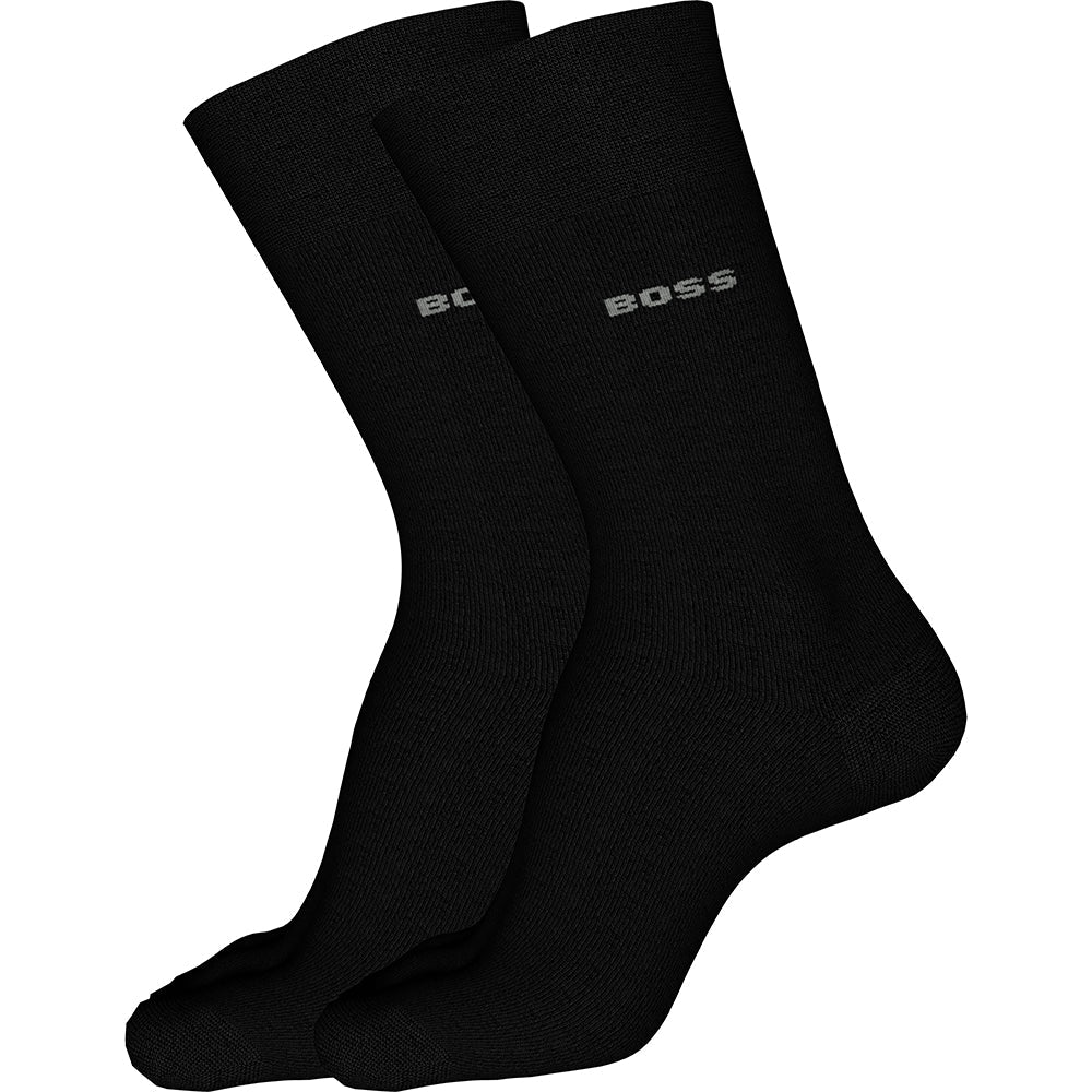 BOSS-2-Pack Bamboo Socks, Black-UNDERU