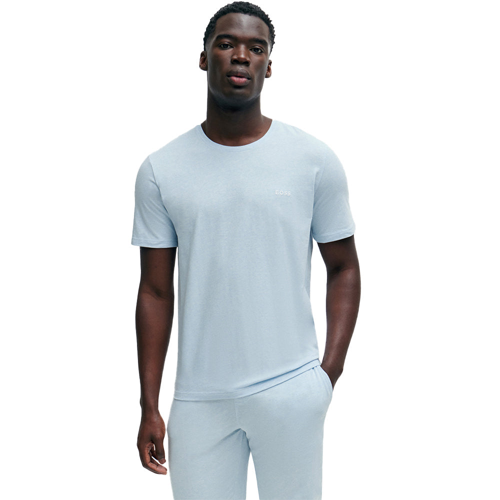 BOSS-Stretch-Cotton T-Shirt, Light Blue-UNDERU