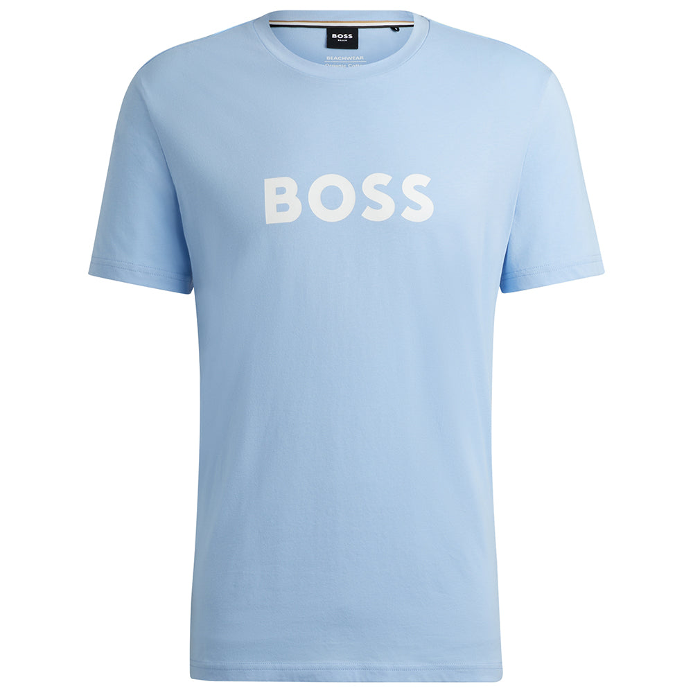 BOSS-Large Logo T-Shirt, Light Blue-UNDERU