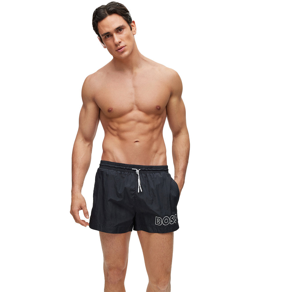 BOSS-Mooneye Swim Shorts, Black-UNDERU