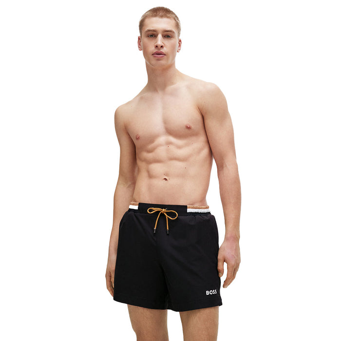 BOSS-Atoll Luxe Swim Shorts, Black-UNDERU