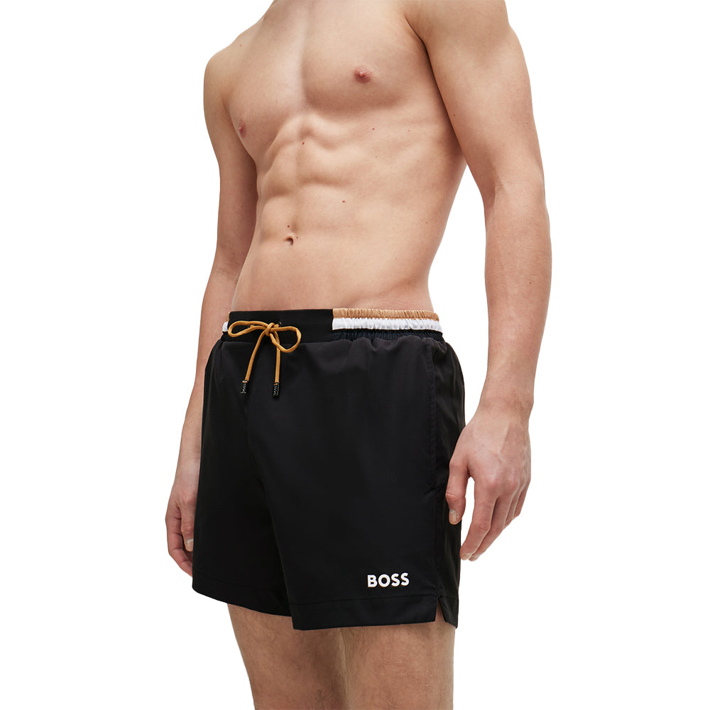 BOSS-Atoll Luxe Swim Shorts, Black-UNDERU