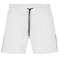 BOSS-Iconic Swim Shorts, White-UNDERU