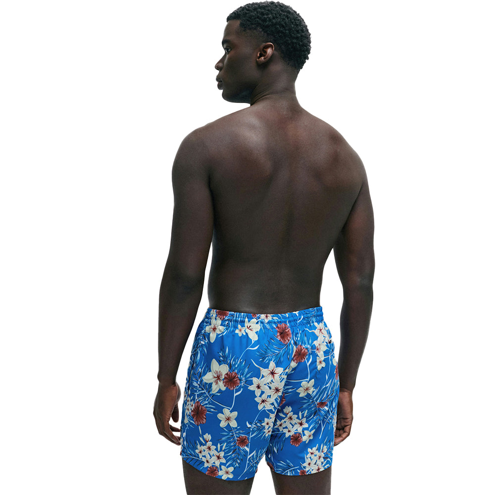 BOSS-Piranha Floral Swim Shorts, Medium Blue-UNDERU