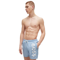 BOSS-Octopus Swim Shorts, Light Blue-UNDERU