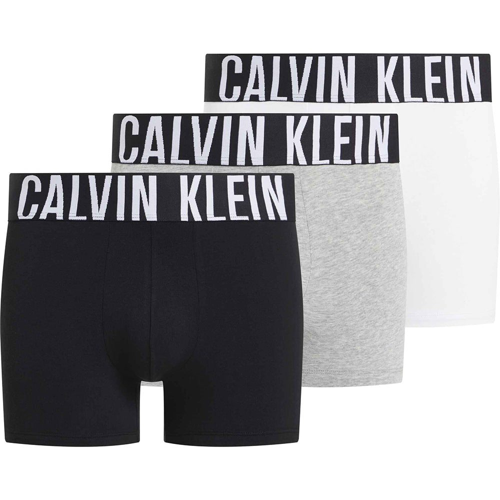 Calvin Klein-3-Pack Intense Power Boxer Trunks, Black/Grey/White-UNDERU