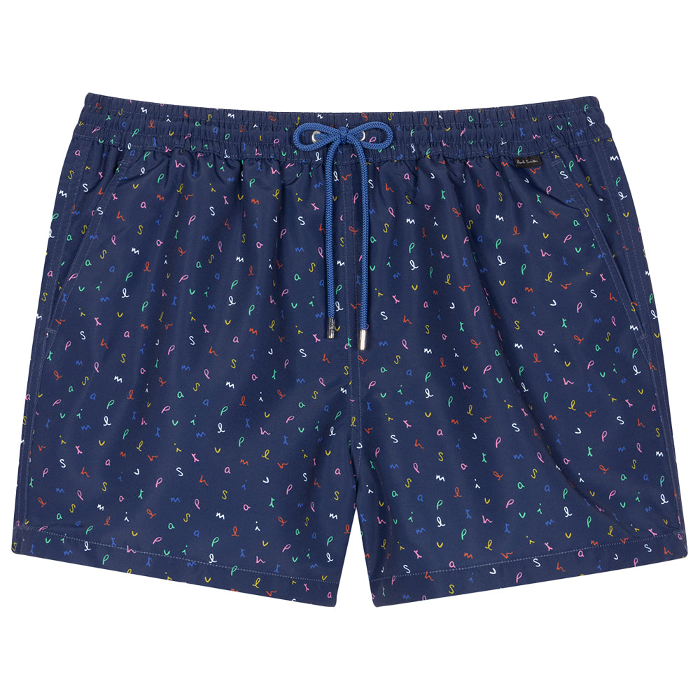 Paul Smith-Letters Swim Shorts, Navy-UNDERU