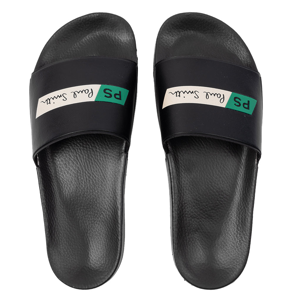 Paul Smith-Tilted Logo Sliders, Black-UNDERU