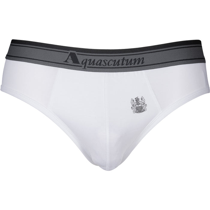 Aquascutum-3-Pack Heritage Logo Briefs, Black/White/Grey-UNDERU