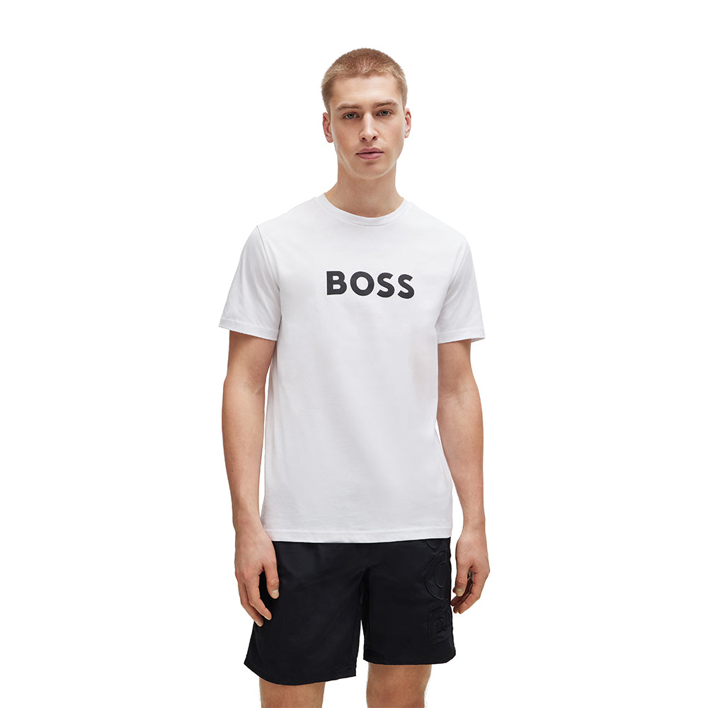 BOSS-Large Logo T-Shirt, White-UNDERU