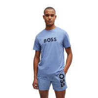 BOSS-Large Logo T-Shirt, Open Blue-UNDERU