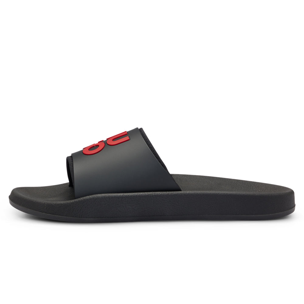 HUGO-Stacked Logo Sliders, Black-UNDERU