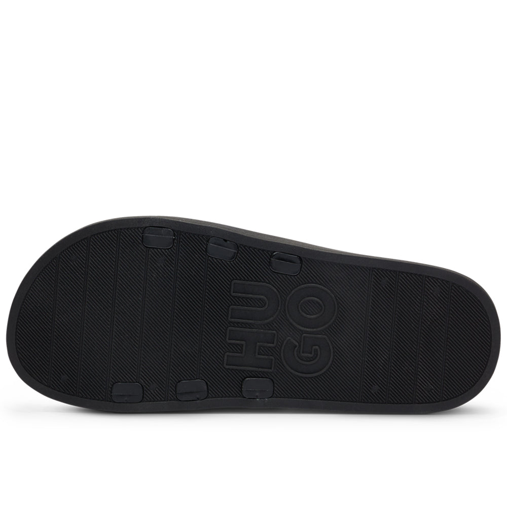 HUGO-Stacked Logo Sliders, Black-UNDERU