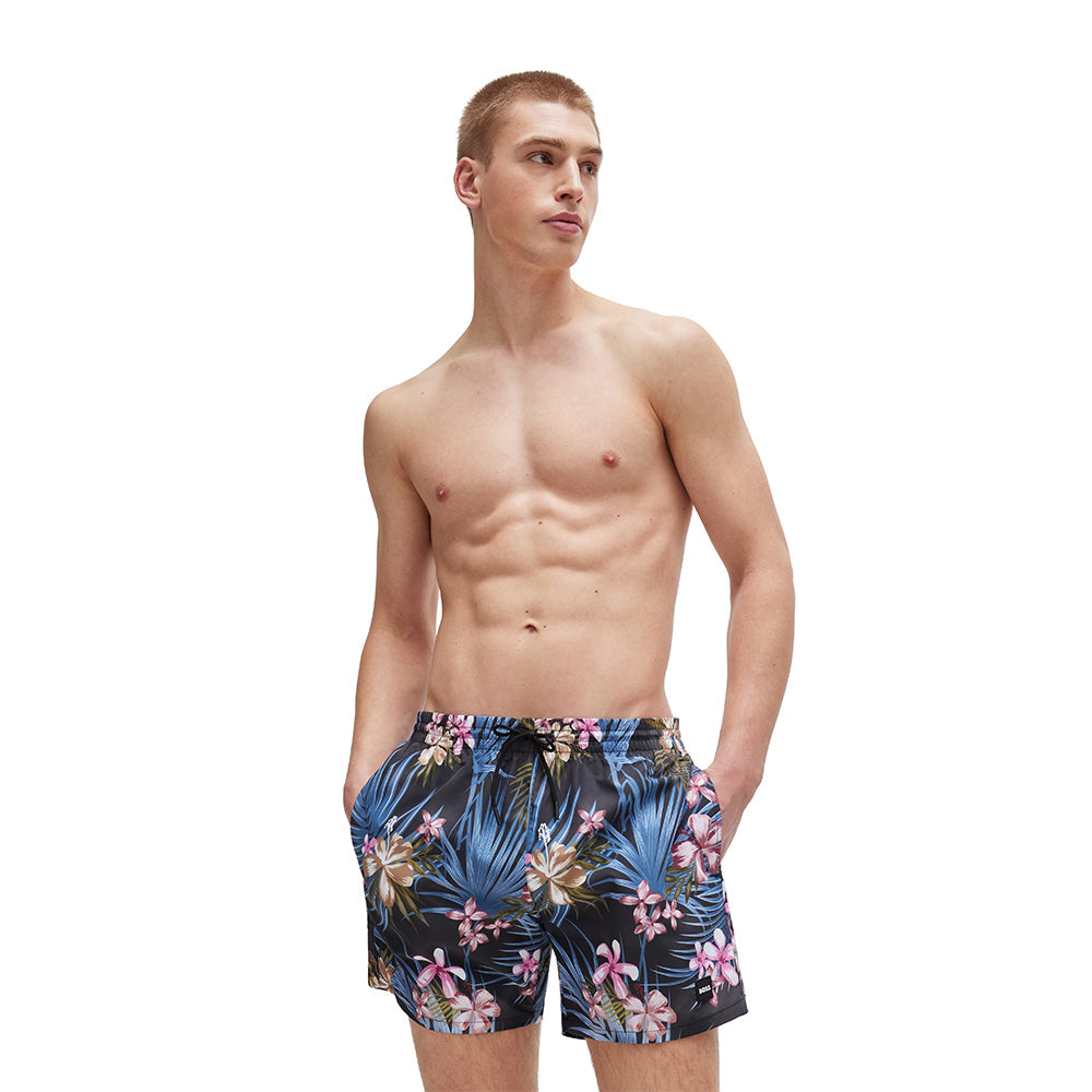 BOSS-Piranha Swim Shorts, Black-UNDERU