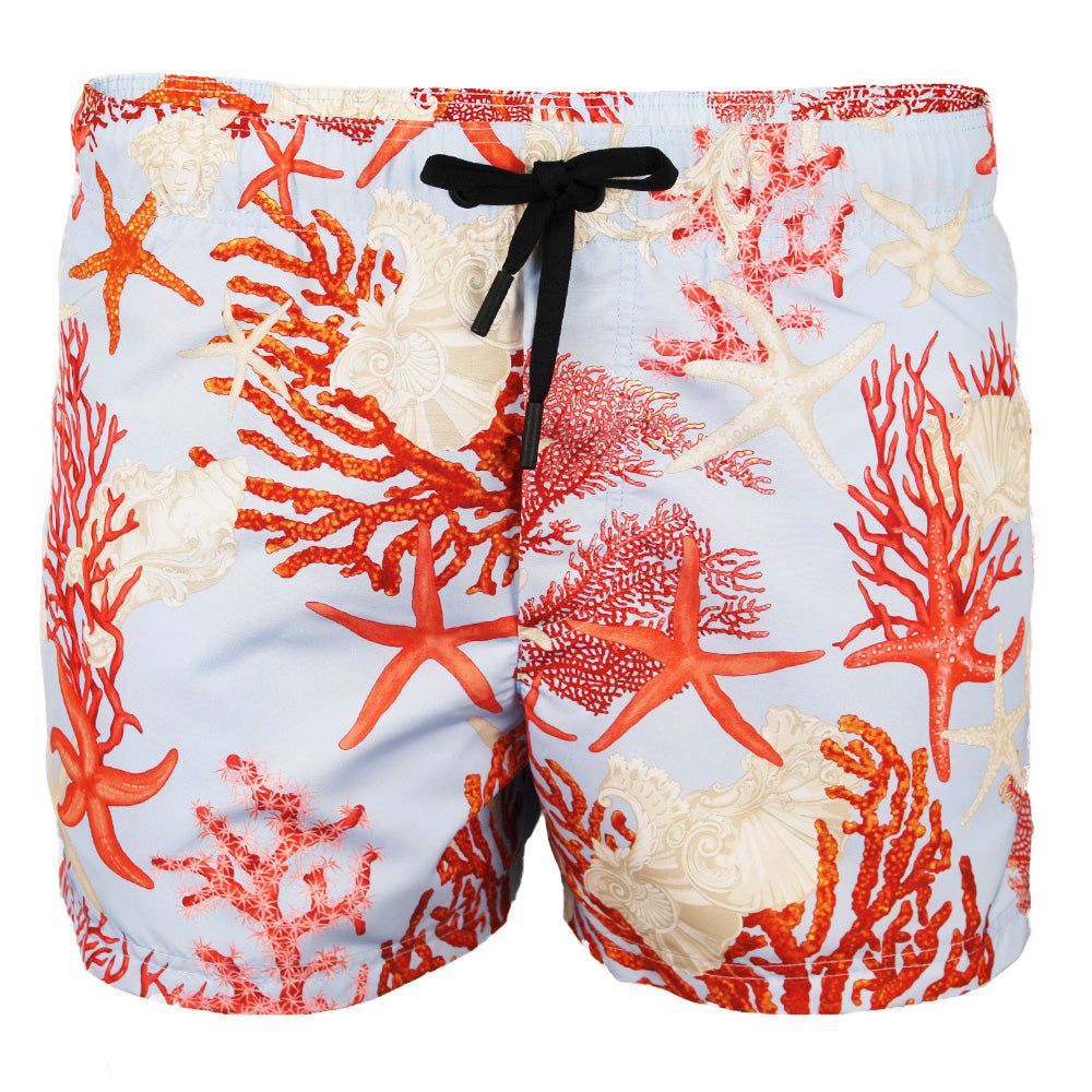 Coral Print Swim Shorts, Blue