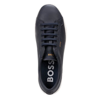 BOSS-Leather Trainers, Dark Blue-UNDERU