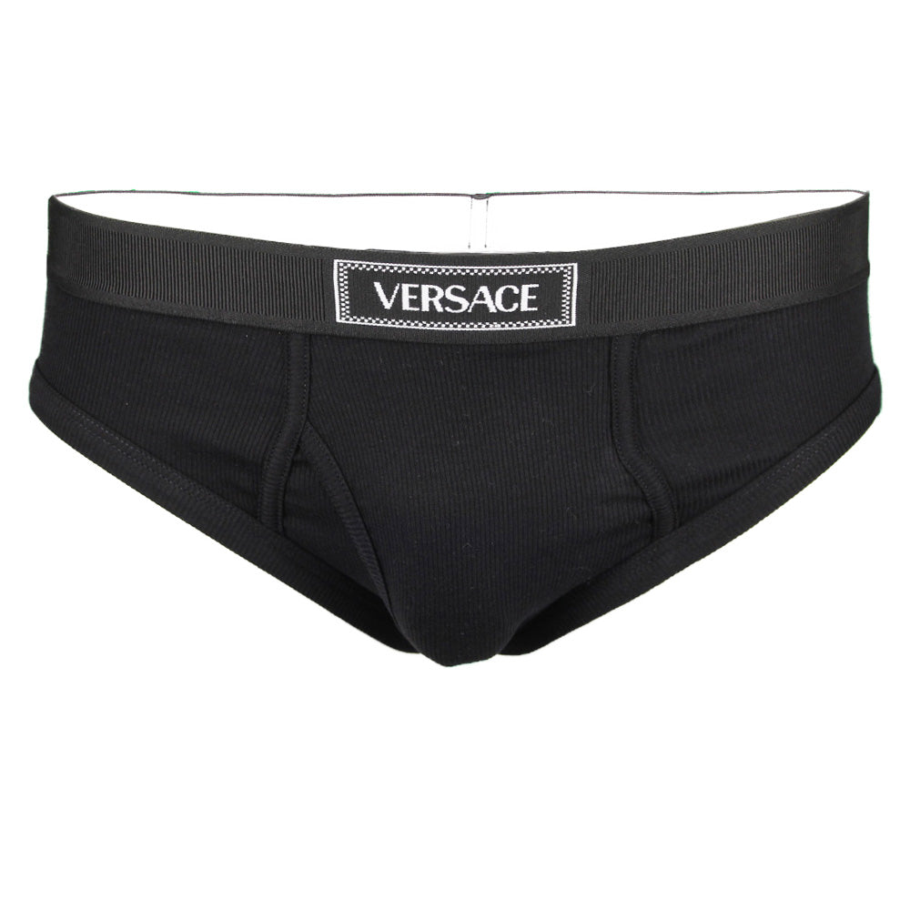 Versace 90's logo black brief