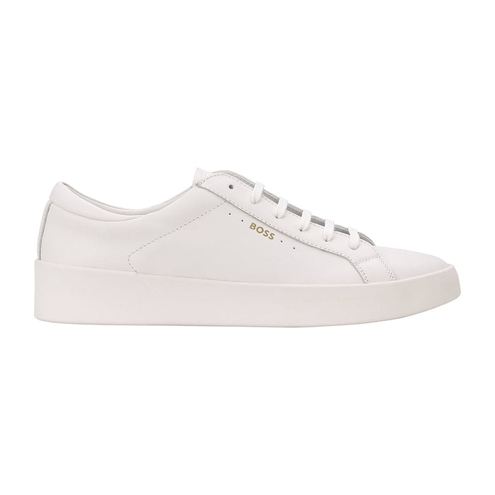 BOSS-Leather Trainers, White-UNDERU