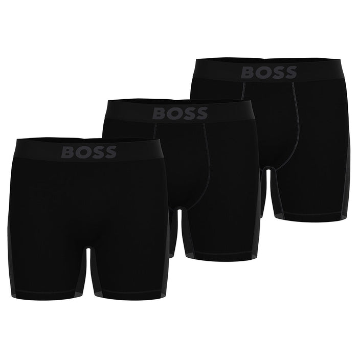 BOSS-3-Pack Active Boxer Briefs, Black-UNDERU