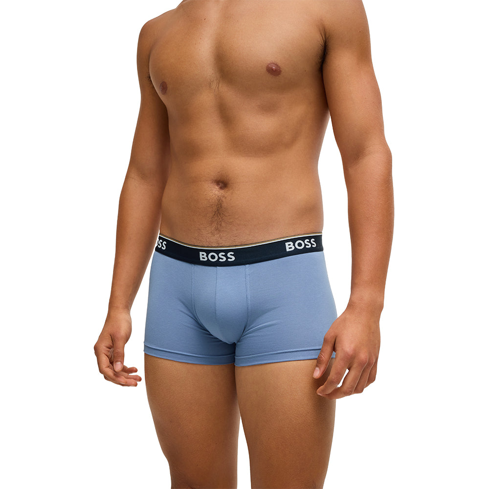 BOSS-3-Pack Power Boxer Trunks, Blue Mix-UNDERU