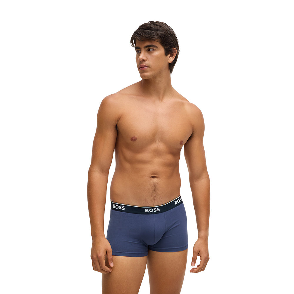 BOSS-3-Pack Power Boxer Trunks, Blue Mix-UNDERU