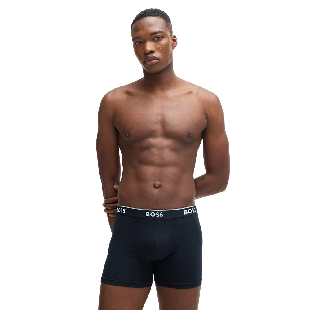 BOSS-3-Pack Power Boxer Briefs, Black/Khaki/Navy-UNDERU