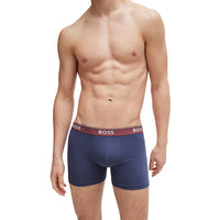 BOSS-3-Pack Power Boxer Briefs, Burgundy/Navy-UNDERU