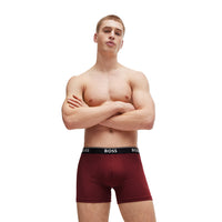 BOSS-3-Pack Power Boxer Briefs, Burgundy/Navy-UNDERU