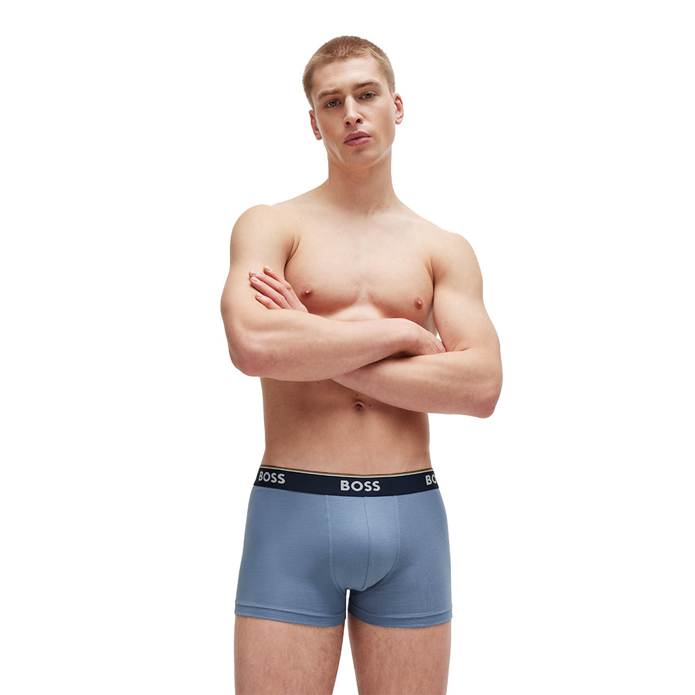 BOSS-3-Pack Power Boxer Trunks, Blues-UNDERU