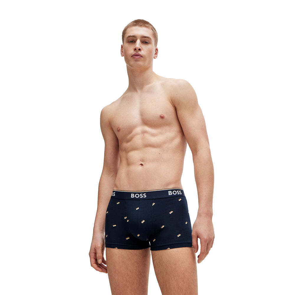 BOSS-3-Pack Power Boxer Trunks, Blues-UNDERU