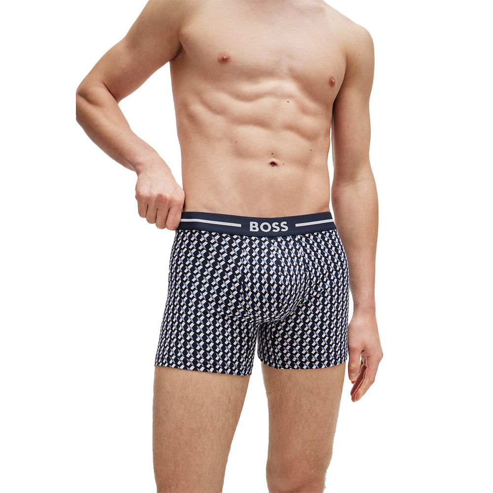 BOSS-3-Pack Bold Boxer Briefs, Black/Navy-UNDERU