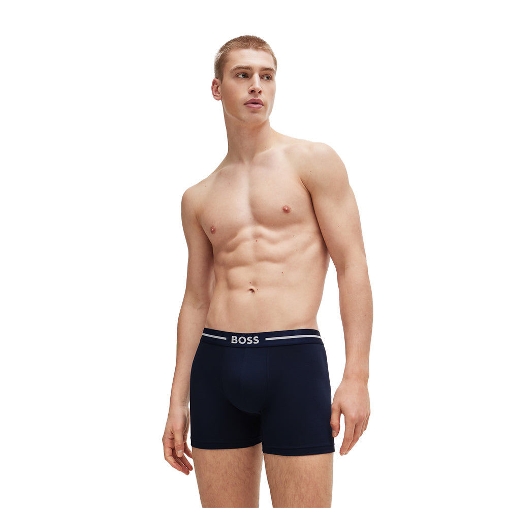 BOSS-3-Pack Bold Boxer Briefs, Black/Navy-UNDERU