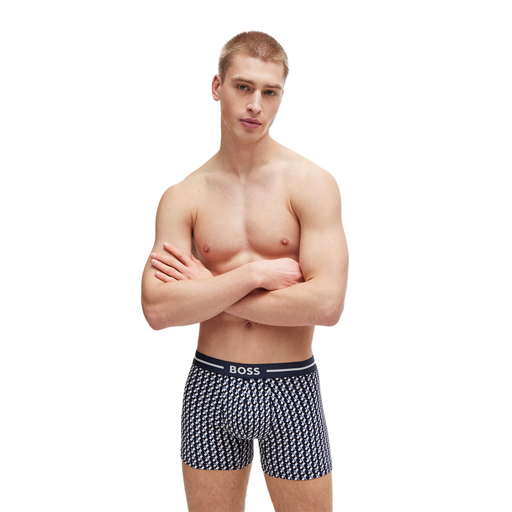 BOSS-3-Pack Bold Boxer Briefs, Black/Navy-UNDERU