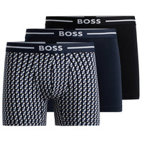 BOSS-3-Pack Bold Boxer Briefs, Black/Navy-UNDERU