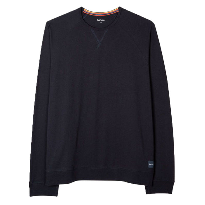 Paul Smith-Jersey Cotton Long-Sleeve Lounge Top, Navy-UNDERU