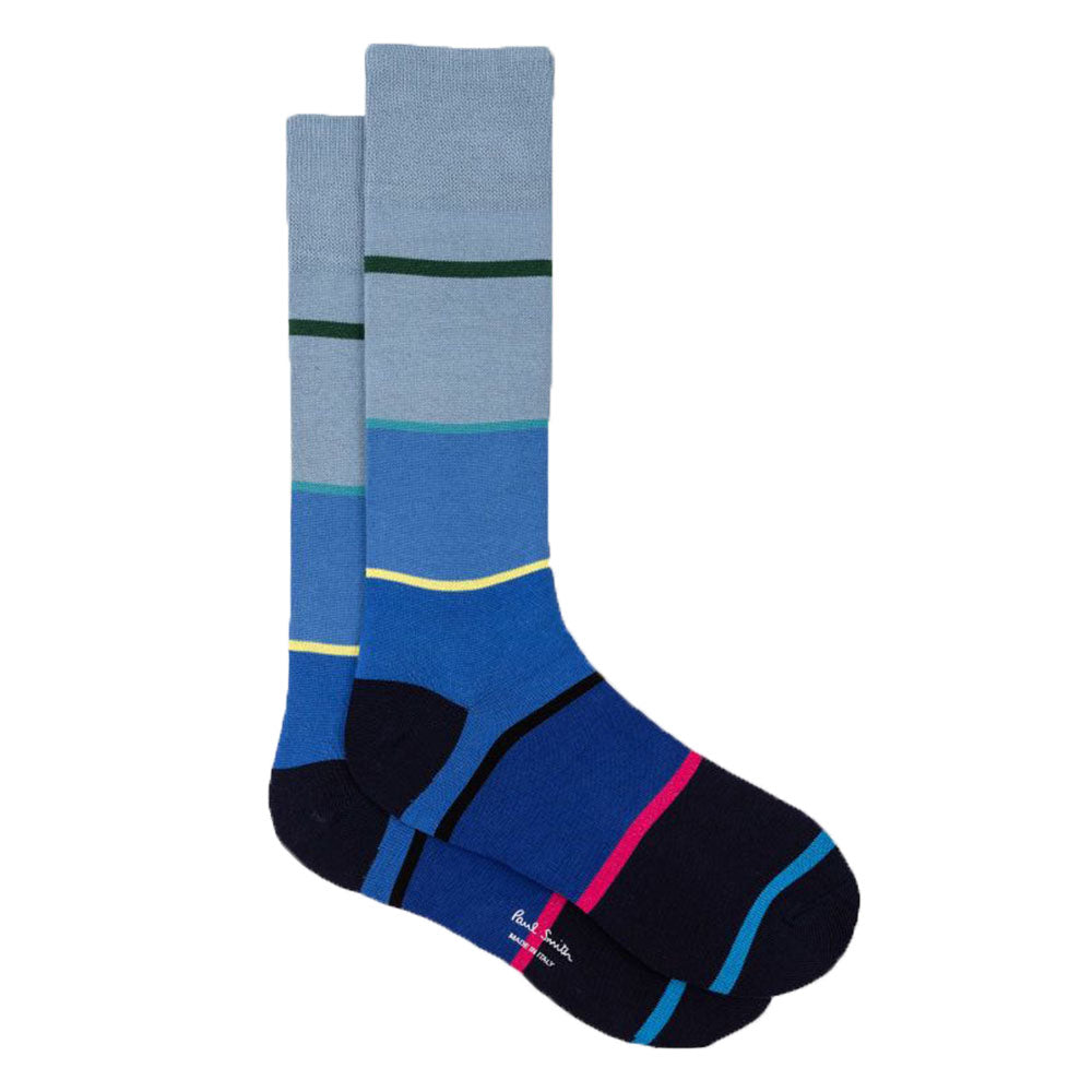 Paul Smith-Hayden Stripe Socks, Blue-UNDERU