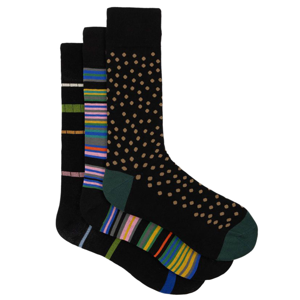 Paul Smith-3-Pack Mixed Pattern Socks Gift Set, Multi-UNDERU