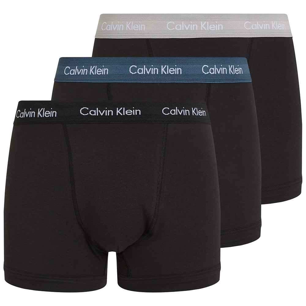 Calvin Klein Men's 3-Pack Cotton Stretch Boxer Trunks, Black