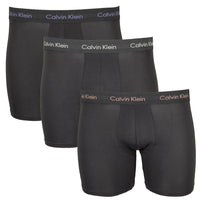 Calvin Klein 3 pack of boxer briefs in black with coloured lettering on waistband