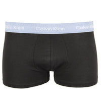 Black CK boxer trunks with light blue waistband