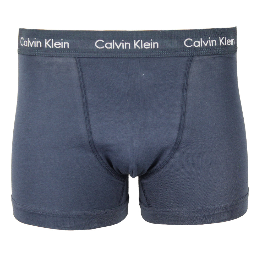 Dark blue Calvin Klein boxer trunk with white logo waistband