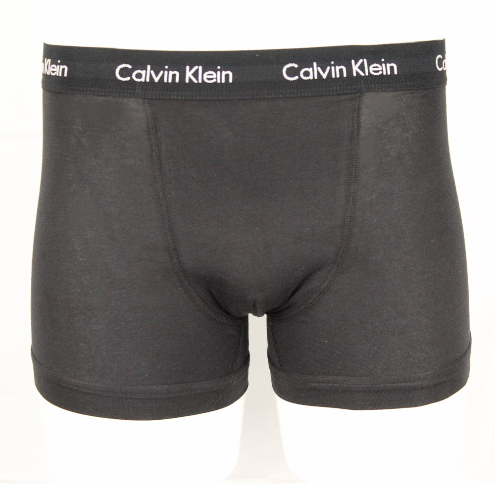 Black Calvin Klein boxer trunk with white logo waistband