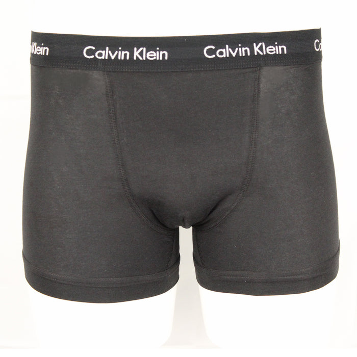 Black Calvin Klein boxer trunk with white logo waistband