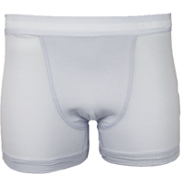 Pale blue Calvin Klein boxer trunk with white logo waistband