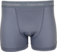 Blue Calvin Klein boxer trunk with white logo waistband