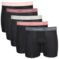 Calvin Klein  5 pack of boxer briefs, black with coloured waistbands  