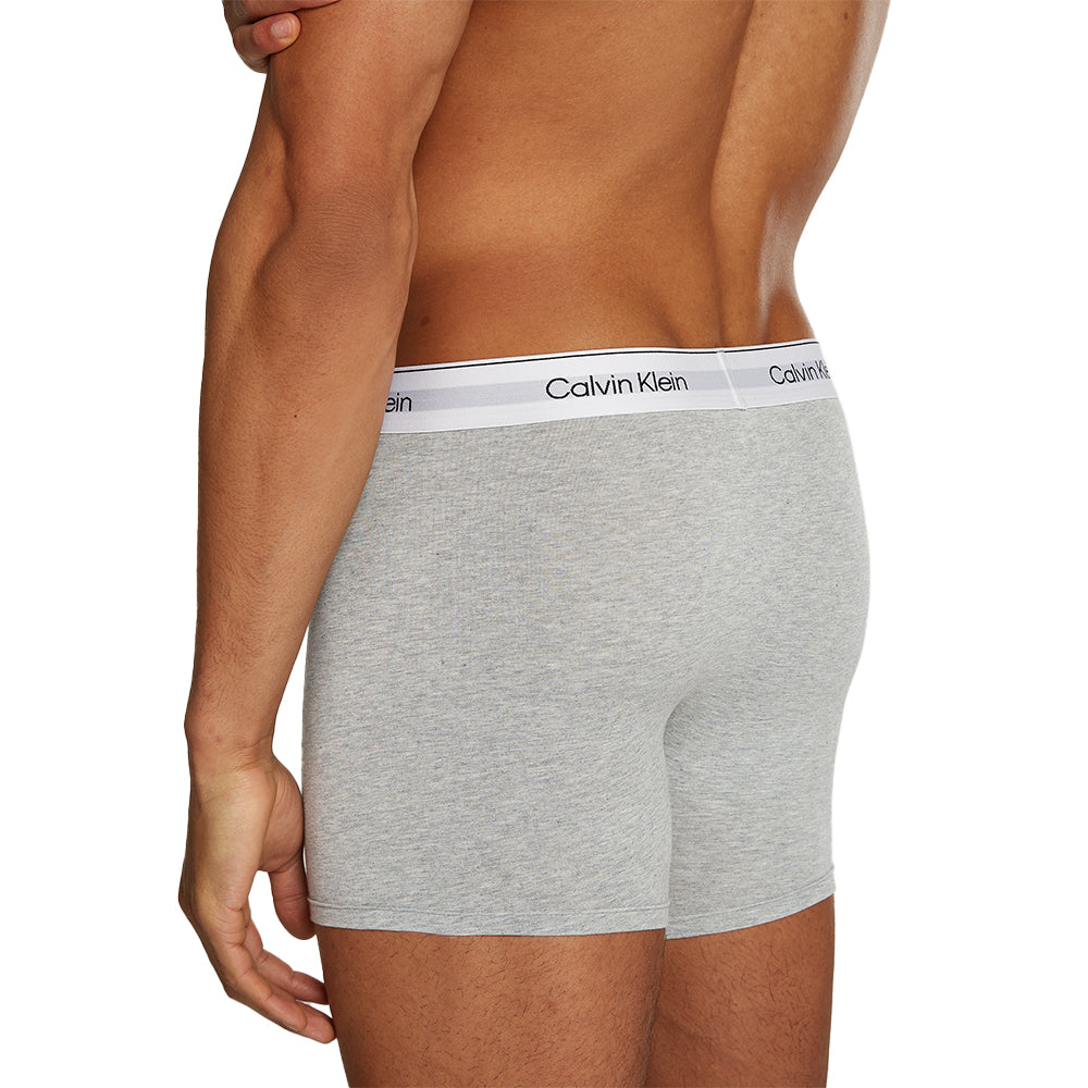 Calvin Klein-3-Pack Modern Cotton Boxer Briefs, Black/Grey/White-UNDERU