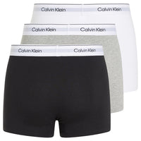 Calvin Klein-3-Pack Modern Cotton Boxer Trunks, Black/Grey/White-UNDERU