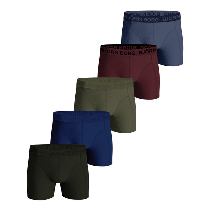 Bjorn Borg-5-Pack Cotton Stretch Boxer Trunks, Multi-UNDERU